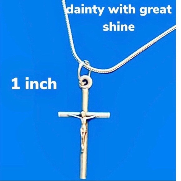 Sterling plated 18” chain with a St. Saint Francis medal and crucifix - Charity. - Picture 7 of 11